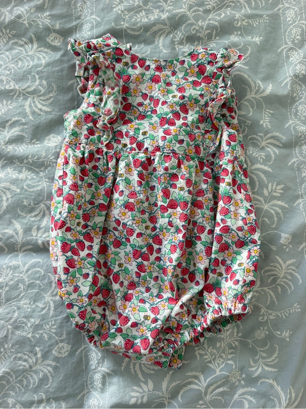 Jojo Maman Bebe Floral & Strawberry Bubble Romper